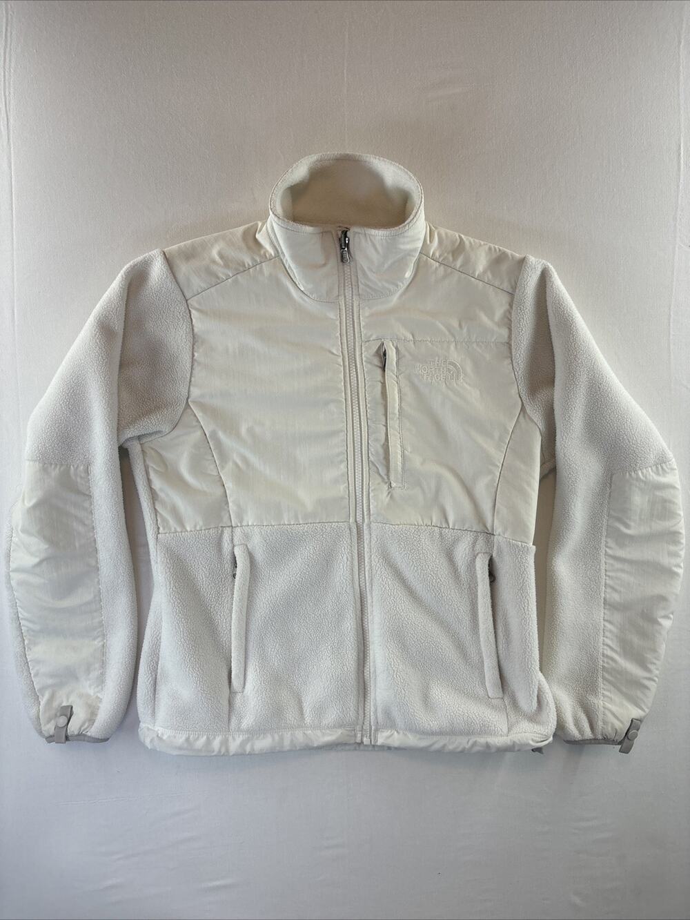 The North Face Women's White Polartec Full Zip Fleece Jacket Activewear Small